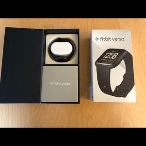 Fitbit Versa, Black Aluminum, Small & Large Bands